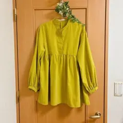 マスタード、辛子色 長袖　チュニック　chocol raffine