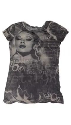 GUESS グランジ tシャツ 半袖 y2k シースルー