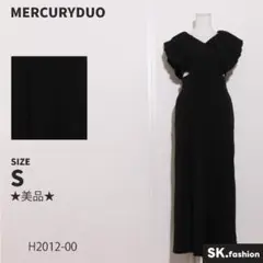 ★美品★MERCURYDUO ワンピース　ロング丈　Vネック　袖ラッフル　タック