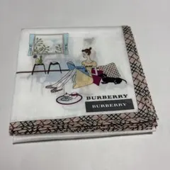 BURBERRY ハンカチ ホワイト イラスト柄