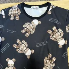 ベア柄 半袖Tシャツ ブラック イタリア製　新同