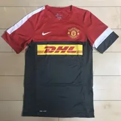 名作XL】ナイキ マンチェスターU ゲームシャツ DHL プラシャツ 赤黒