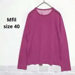 バック見せ ウール100％ 長袖ニット 透け感デザイン ピンク 薄手 i296