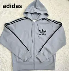 adidas　アディダス　フルジップパーカー　トラックジャケット　グレー　M