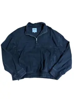 ZARA ハーフジップ デニムスウェット ブラック Sのサムネイル