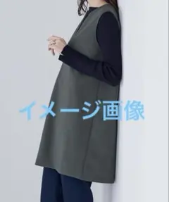 ur’sダークグレー ノースリーブ ロングワンピース