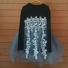 チュール刺繍 ワンピース