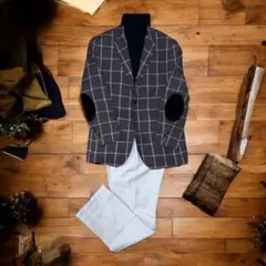 テーラードジャケット　ウィンドペン柄