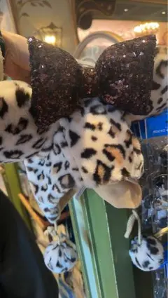 ミニー ファンキャップ ヒョウ柄　ディズニーランド