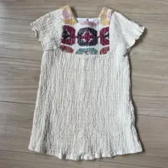 ZARA キッズ　シャーリング刺繍ワンピース　2-3歳98cm