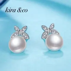 新品 未使用 ピアス CZダイヤモンド パール 花 蝶 リボン