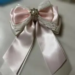 サテンリボン ヘアアクセサリー ピンク