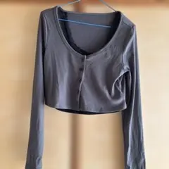 キャミ付きトップス　グレー