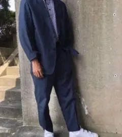 UNIQLO U コットンリネンセットアップ ブルー Sサイズ 73インチ