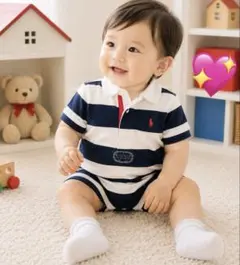 Ralph Lauren ストライプロンパース 80cm 12Mのサムネイル