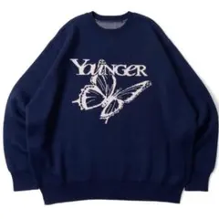 ヤンガーソング Younger Song ネイビー バタフライセーターのサムネイル