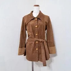 EGOIST　フェイクスエード ボア裏地ジャケット ベルト付　キャメル系