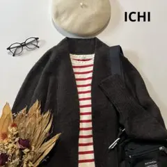 b1861＊ ICHI イチ アルパカ混 ニット ガウンカーディガンのサムネイル