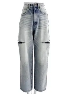 GRL スリットデニムワイドパンツ[cu420]