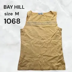 BAY HILL ノースリーブ Mサイズ イエロー 花柄刺繍　黄色　古着シンプル