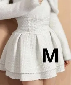 ミシェルマカロン ホワイト美脚ツイードスカート 美脚スカート ツイードスカート