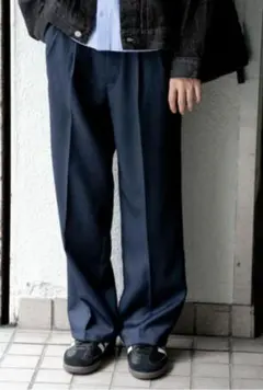 SENSEOFPLACE ウールライクダブルタックワイドパンツ　M スラックス