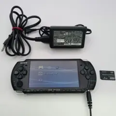 動作品 PSP3000 本体 ブラック黒 アダプター＆メモリースティック付き