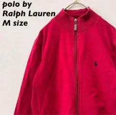 90s ポロバイラルフローレン　パーカー　フルジップ　刺繍ロゴ　男女兼用　M
