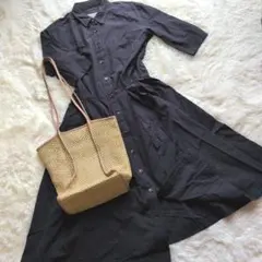 MARGARET HOWELL 七分袖シャツワンピース M　美品のサムネイル