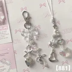 【881】ビーズキーホルダー コレクトブック 韓国 クリア y2k 2点セット