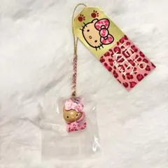 【大阪限定】 日焼け ギャル キティ ヒョウ柄 根付 ストラップ