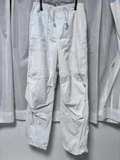 GU テックパラシュートプルオンパンツ ホワイト シャカシャカ Lサイズ