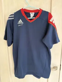 adidas ClimaCool Vネックシャツ ネイビー/レッド