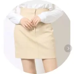 ハイウエスト タイトスカート ベージュ ミニ丈のサムネイル