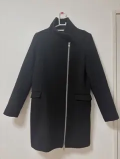 ウール混スタンドロングコート