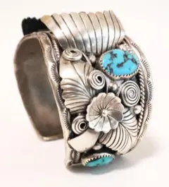 ナバホ　アンティークシルバーウォッチバングル