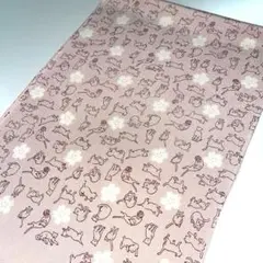正絹　帯揚げ　ピンク　猫桜柄