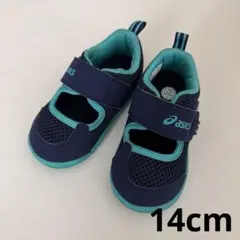 asics ベビーサンダル ネイビー/ターコイズ 14cm