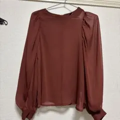 バルーンスリーブシアーブラウス