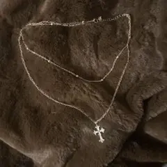 十字架ゴールドネックレス　クロスネックレス　フェアリーグランジ海外ガールクロム風