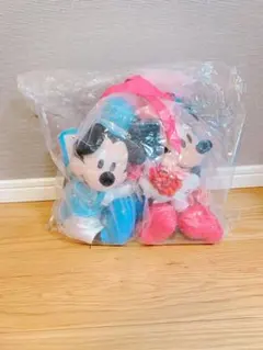 ミッキー＆ミニー　電報メッセージケース付ぬいぐるみ