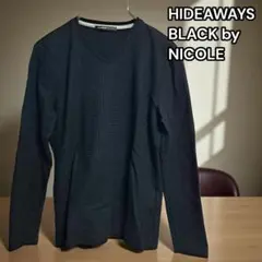 美品★HIDEAWAYS BLACK by NICOLE 長袖 Vネック 黒M