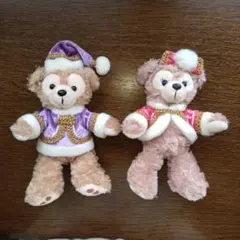 東京ディズニーシー　ダッフィー　シェリーメイ　ぬいぐるみバッジ2014クリスマス