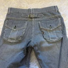 【OSHKOSH】00's ヒッコリーワークパンツ シンチバック W32のサムネイル