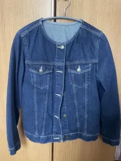ノーカラーデニムジャケット デニムジャケット