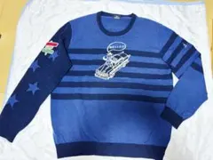 【公式完売品】マンシングウェア ネイビー ストライプ ニットセーター