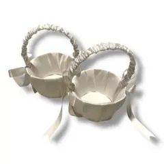 ウェディング　ホワイト　バスケット　2個セット