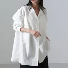 【NANO universe】 AラインVネックチュニックワンピース