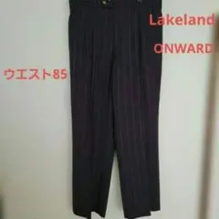 Lakeland　ONWARD　スラックス　ウエスト85　ブラウン系　チェック柄