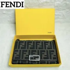 極美品　正規品FENDI フェンディ　ズッカ柄　ロングウォレット長財布　茶